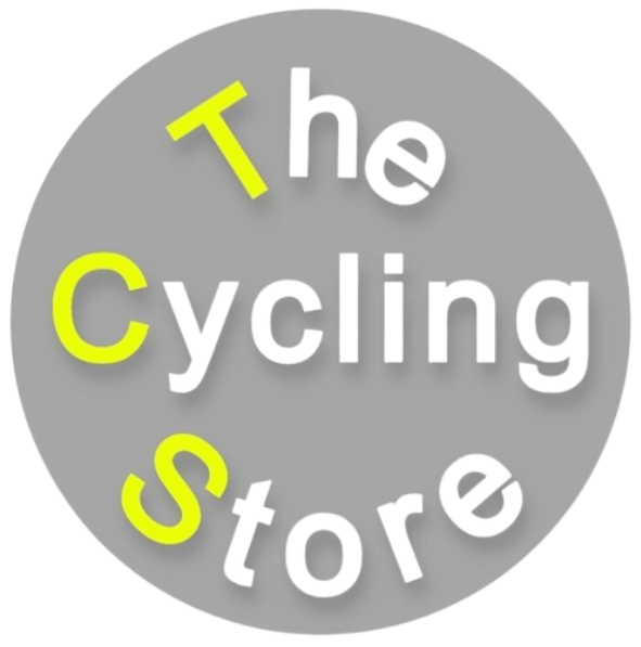 Cycling Store logo featuring a neon-styled bicycle wheel